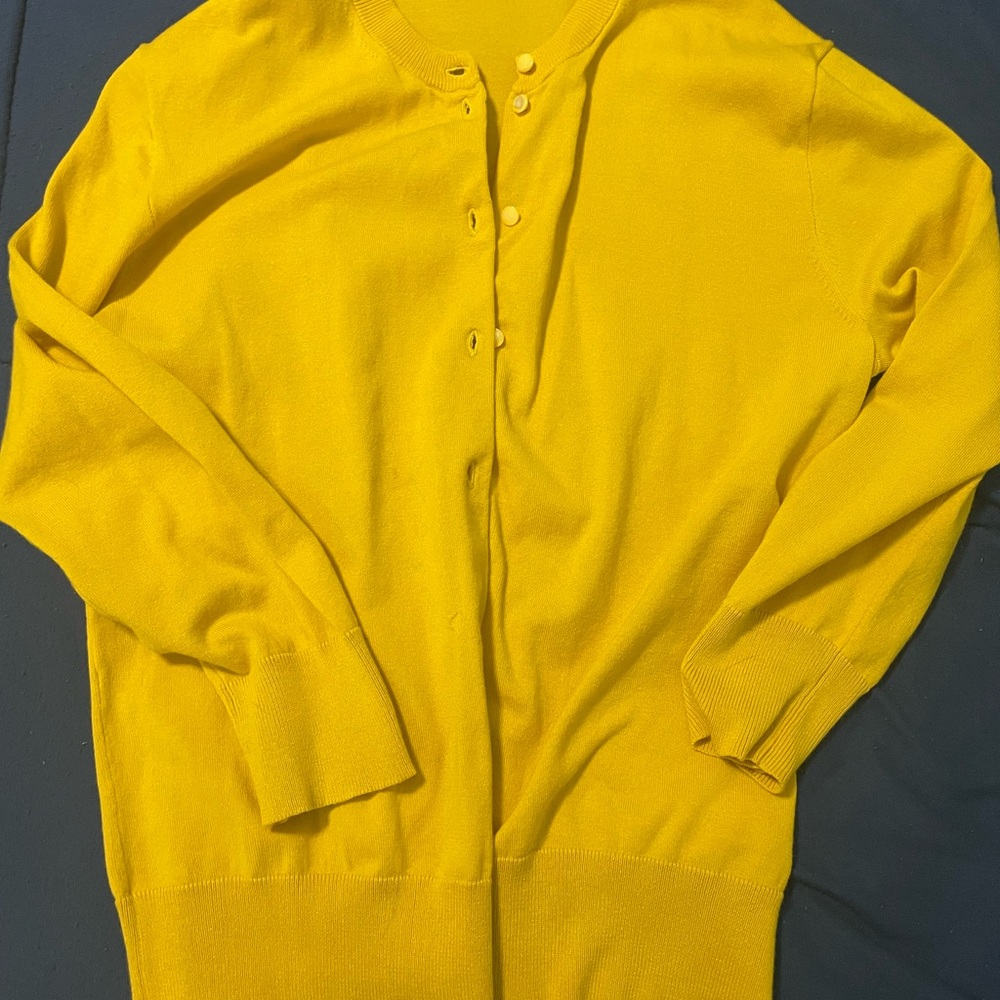 J. Crew Men's Cardigan in Vibrant Yellow